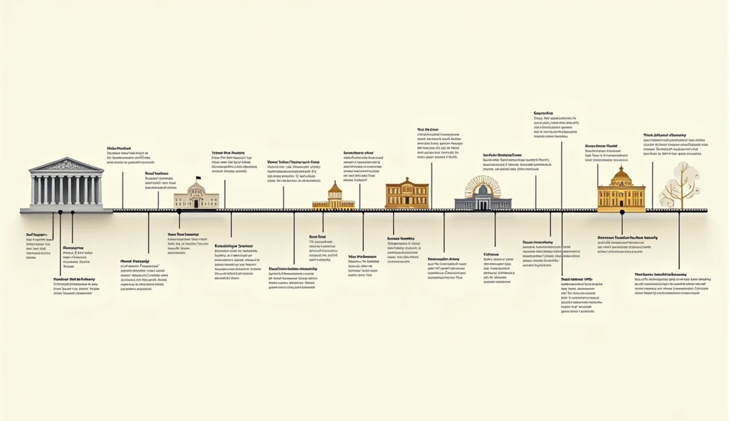 A timeline infographic showing key events in US monetary history: 1933 Gold confiscation, 1944 Bretton Woods, 1971 Nixon Shock, 2008 Financial Crisis, and 2024 with question marks