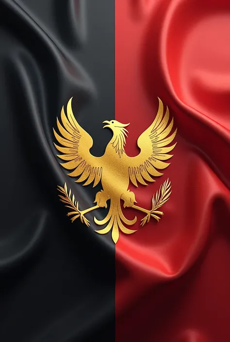  Can you create a flag for me that has a logo proportional to the flag itself that has the format of a country flag with a phoenix logo and that has colors that symbolize discipline, love and peace, but smaller than that and that the phoenix is a golden sh...