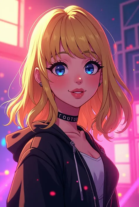 Karol G, Blonde hair, version anime


