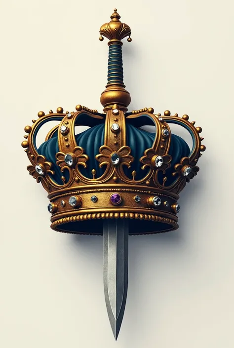 Create a logo of a crown being impaled by a sword