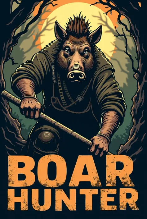 Create a logo written BOAR HUNTER.
