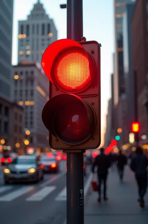 A red traffic light