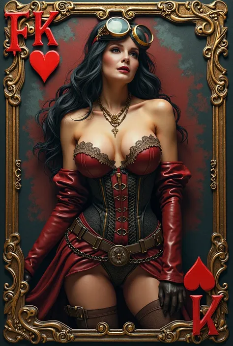 Design a deck of playing cards featuring a kinky femdom theme, with each card showcasing a dominant, powerful woman in a variety of provocative poses and outfits.  small breasts. The women should embody the essence of control, confidence, and allure. The o...