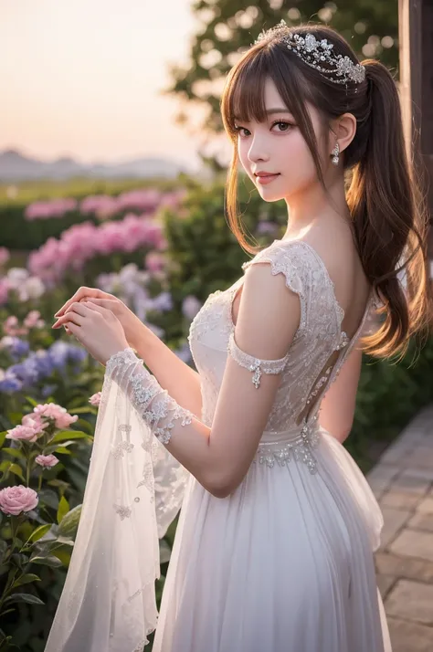 8k, RAW photo, best quality, masterpiece:1.2), (realistic, photo-realistic:1.4), (extremely detailed 8k wallpaper),Create an elegant and breathtaking anime-style cat-eared girl (nekomimi) with silky, flowing silver hair cascading down her back. Her cat ear...