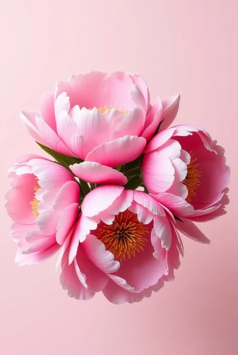 image without frame and background,pink peonies 