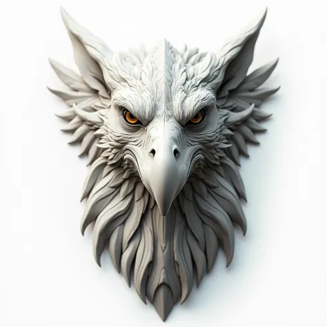 (Ultra High Definition, Masterpiece, Anatomically Correct, Textured Skin, Super Detail, High Details, Best Quality, High Resolution, 8k), Like the picture, HEAD OF A GRIFFINS HEAD, (((FULL HEAD FACING FRONT:1.3))), (Male), Muscular, Realistic Shine, WHITE ...