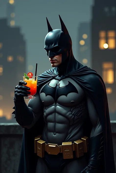 Batman drinking Chilean drink