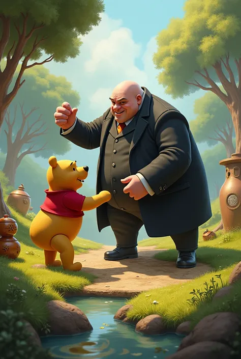 Winnie the Pooh vs GRU fight in ,Despicable Me