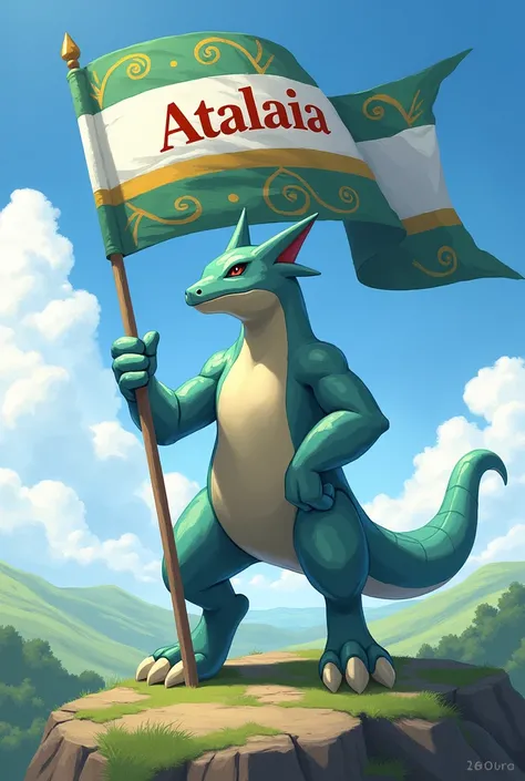 Pokemon with a flag saying ATALAIA