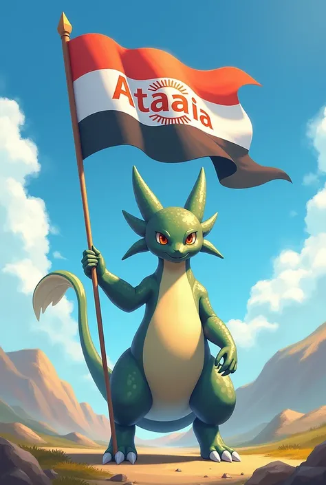 Pokemon with a flag saying ATALAIA