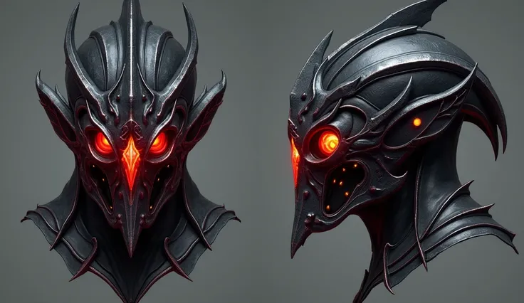 draw some sketches of fantasy helmets, corresponding to the midcore-styled sharpness, angular graphics, sketch, sketch, concept, Concept art, Digital art, Helmet, made in the style of blood elves, demonstrates their bloodthirstiness and cruelty. Polished b...