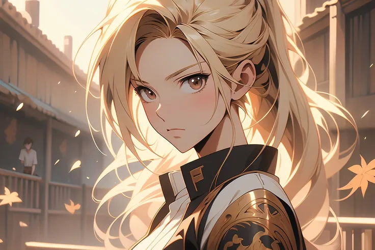 blond haired woman with a white shirt and brown belt, anime artstyle, anime in fantasy style, style artgerm, detailed anime character art, anime style only, extremely detailed artgerm, artstyle andree wallin, painted in anime painter studio, anime style, a...