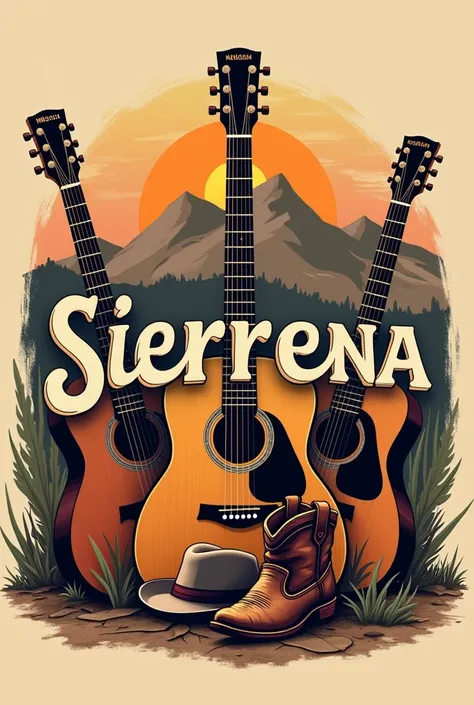 Logo IMAGE SIERREÑA music group Guitars Hats Boots
