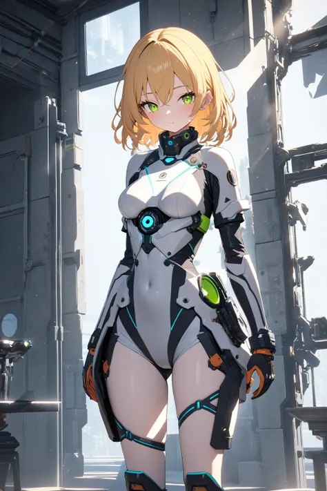 ((Best quality)), ((masterpiece)), (detailed:1.4), 3D, an image of a beautiful cyberpunk female, short yellow hair, red eyeys,HDR (High Dynamic Range),Ray Tracing,NVIDIA RTX,Super-Resolution,Unreal 5,Subsurface scattering,PBR Texturing,Post-processing,Anis...