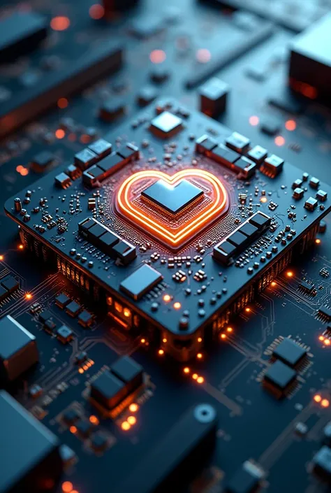 I want to create a futuristic robot motherboard with chipset heart. Snapdragon 