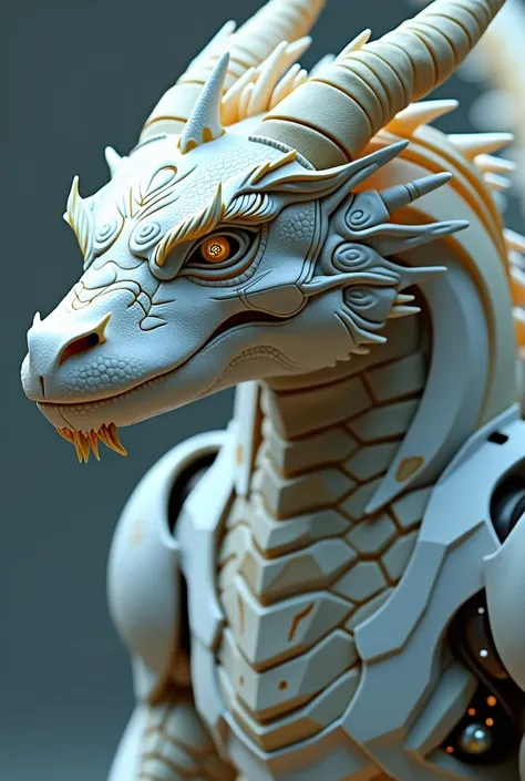 image of a dragon, futuristic dragon in the background, sharpened, integrated synthetic android, hyper detailed and realistic, Highly detailed 8k artwork, cyborg dragon portrait, super detailed and realistic, detailed and realistic, 8k intricate detail, so...