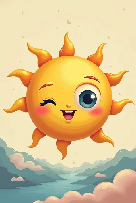 Make me an album cover of a sun with a face and one eye so I can be on Spotify, when I&#39;m chalky and kind of cartoonish