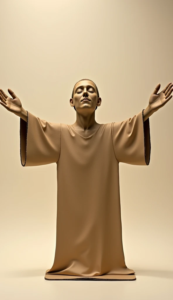 A person with arms outstretched giving thanks for the blessings that God has given, 3d cardboard image