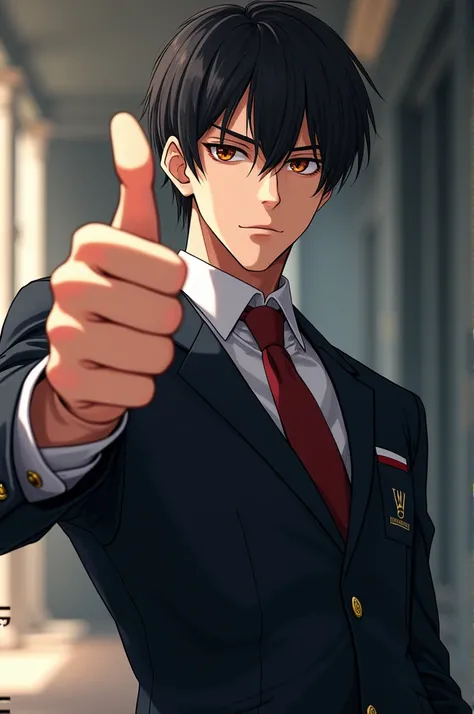 Make Takuya Yagami from Classroom of the Elite give a thumbs up