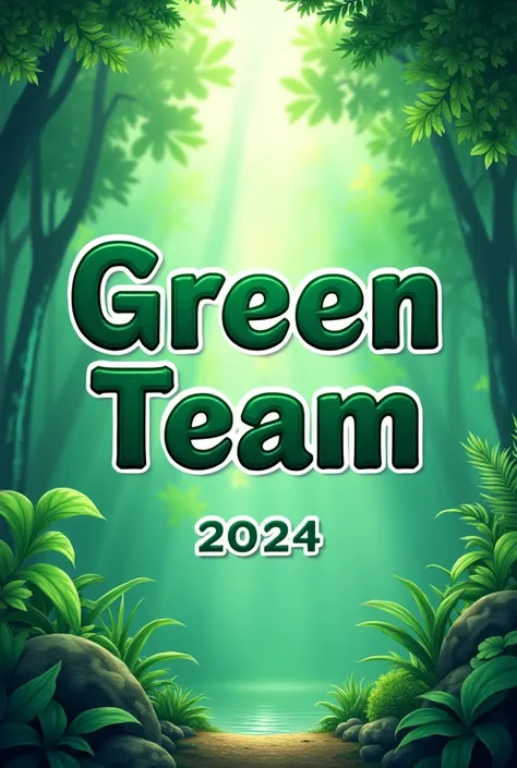 A green background, written green team and below Maju school 2024 in Brazilian Portuguese