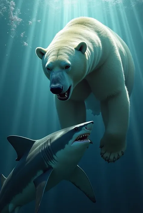 Polar bear and shark: