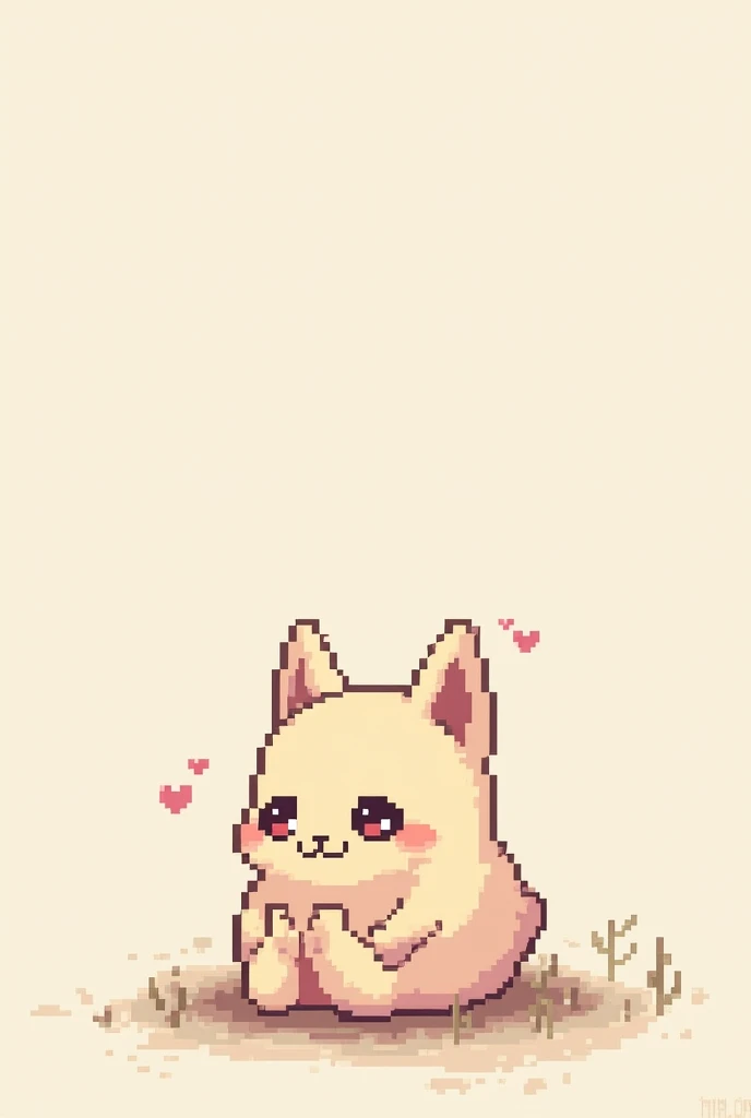 A pixelated drawing of a garu in love
 