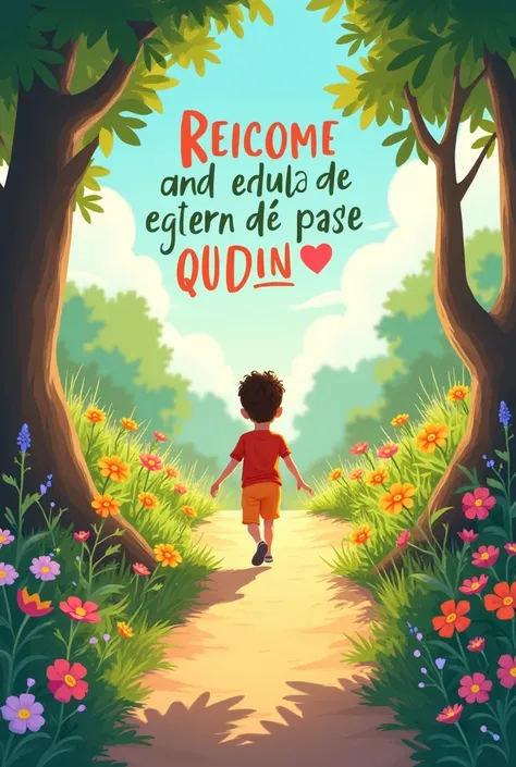 A bright and flowery path with a soft light guiding the way, symbolizing guidance and rest. A figure walking along the path, with the verse &#39;Come to me, all you who are weary and burdened, and I will give you rest&#39; written in a vibrant and cheerful...