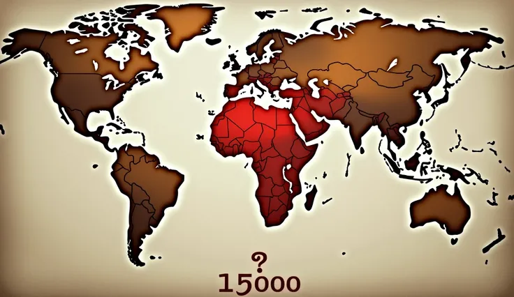 Population of Liberia of 15 thousand people in 1927, The image must contain the world map and the map of Liberia highlighted in red and the number 15000 with a question mark in natural colors below the 15000 the word Voters
 