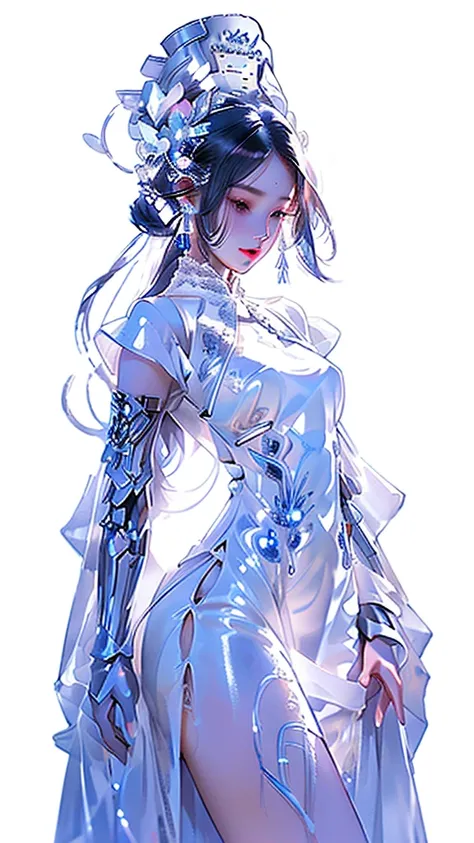 Shiny Dress、Soft Lighting. Splash 、Glowing Water Surface 、White and vibrant colors 、Under the captivating backlight、Shiny ivory skin, Shining Highlights, Detailed cute face with pretty lips, Long eyelashes, Delicate lace dress, Correct limbs、High resolutio...