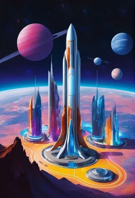 Practical, space, Futuristic, Colorful outer space