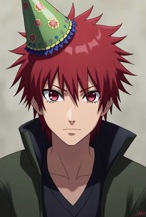 Realistic image.,
Sasori wearing birthday hat 