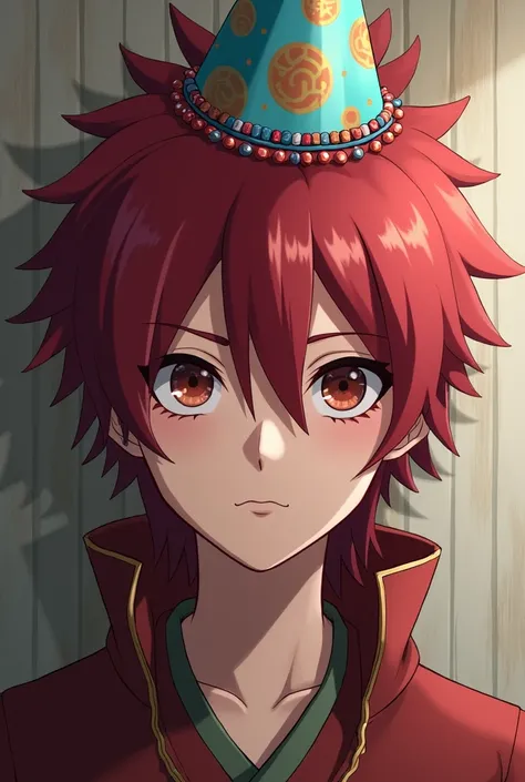 Realistic image.,
Sasori wearing birthday hat 