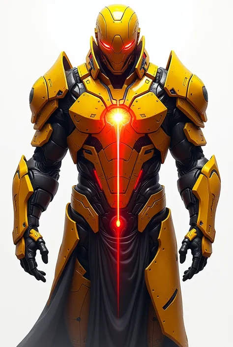 realistic illustration, fantasy fantastic photography realistic clear, RPG, oil aspects,  full armor for punching,  sci fi complete yellow burst of red,  high-tec, Futuristic,  sci fi white background vest coming out in the whole image, I just want the ves...