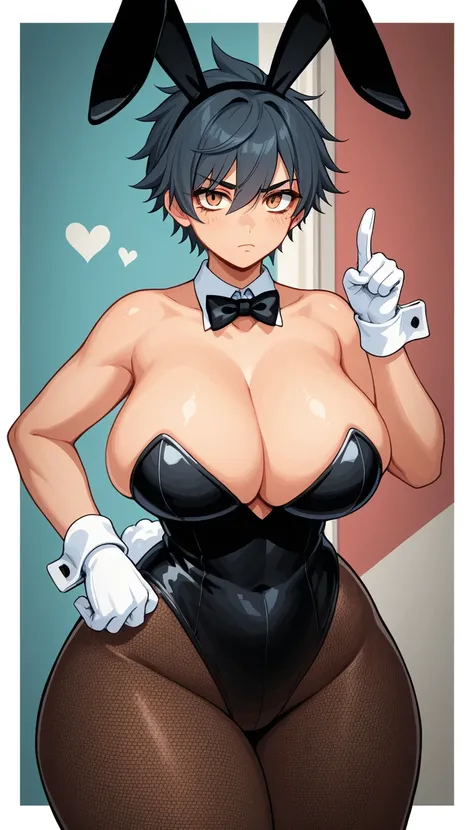 score_9, score_8_up, score_7_up, score_6_up, score_5_up, score_4_up, BREAK source_anime, source_anthro, rating_safe, [rating_explicit],

1girl, female, tomboy, huge breasts, voluptuous, wide hips, big thighs, wearing bunny suit, wearing a swimsuit, posing ...