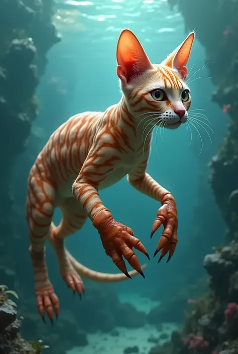 a realistic cross between a cat and a lobster