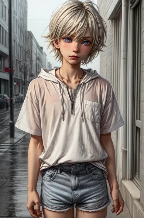 Anime style, Highres, Masterpiece, Best quality at best, Best Quality, hight quality, hight detailed, 1boy, (little boy), boy, blonde boy, blond Hair, perfect boy body, cute boy, detailed light blue eyes, detailed eyes, short hair, messy hair, pastel rainb...