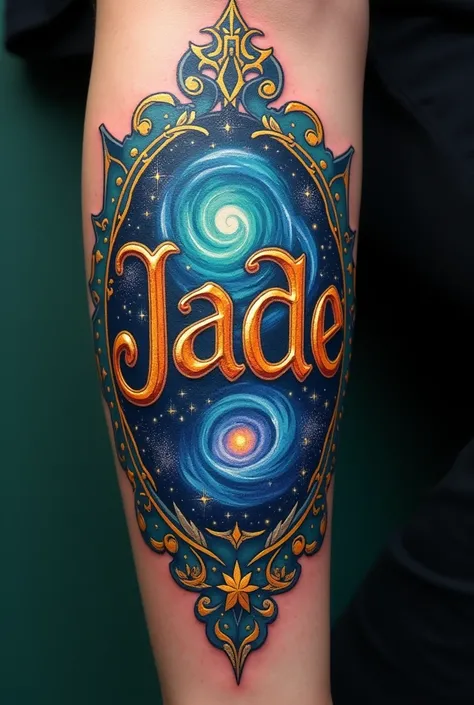 Jade&#39;s name as a tattoo indicating that Jade is my universe