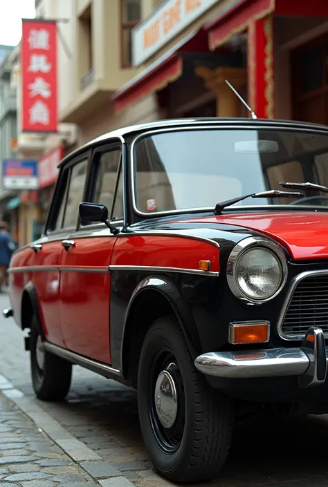 Car vaz 2106 in black anda red mix colour.In Uzbekistan 