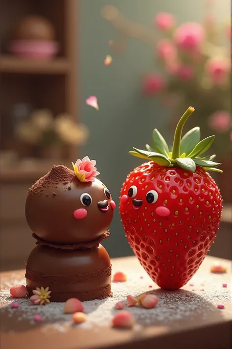 Strawberry and chocolate watching 