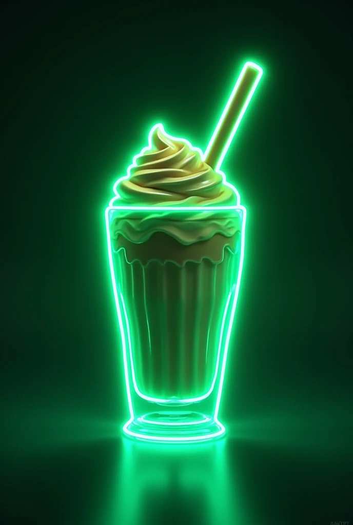 Give me a logo for a milkshake and cholaos business called chuladas, do it with style green neon led lights without people background Includes the name of chuladas The glass 