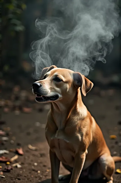 Dog smoking 
