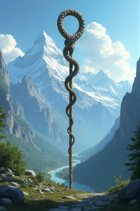 Mountains and Rod of Asclepius