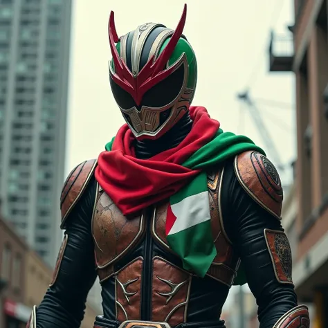 Kamen rider  Hero wear Palestine flag scarf