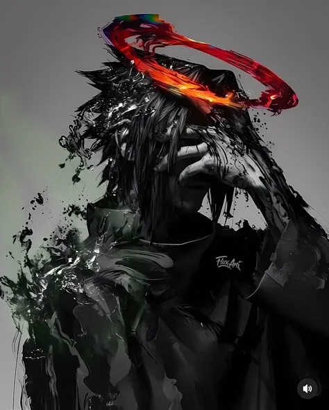 arafed image of a man with a frisbee in his head, benedick bana, 8k hd wallpaper digital art, dark but detailed digital art, russ mills, hd artwork, phone wallpaper, dark art style, anime abstract art, inspired by Aleksi Briclot, [ 4 k digital art ]!!, dar...