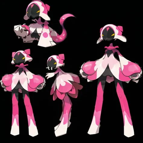 (((Best Quality))) , ((full body)), multiple views, reference sheet, pkmn, girl, tentacle,