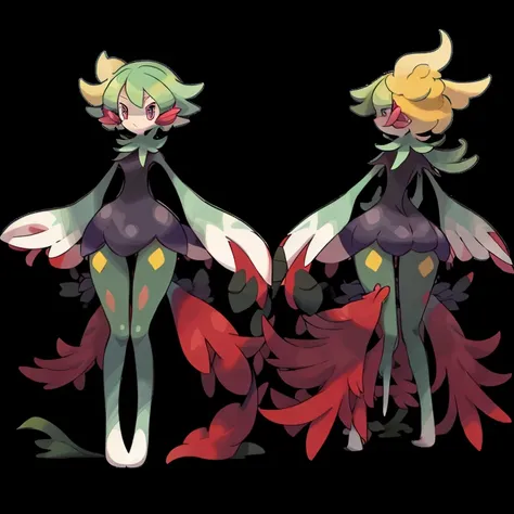 (((Best Quality))) , ((full body)), multiple views, reference sheet, pkmn, monster girl, cute,