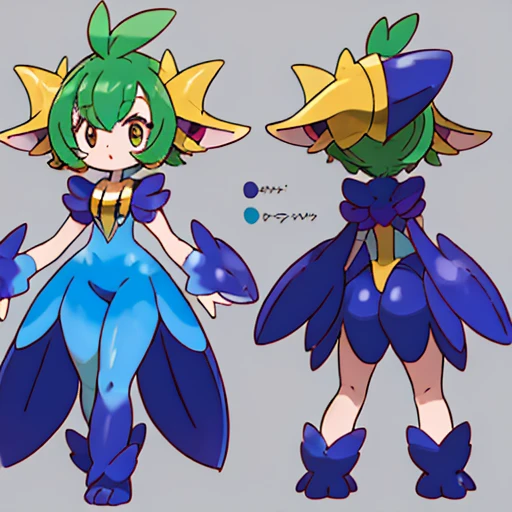 (((Best Quality))) , ((full body)), multiple views, reference sheet, pkmn, monster girl, cute, monsters,