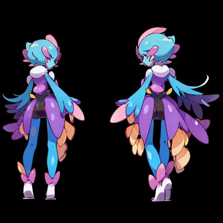 (((Best Quality))) , ((full body)), multiple views, reference sheet, pkmn, monster girl,