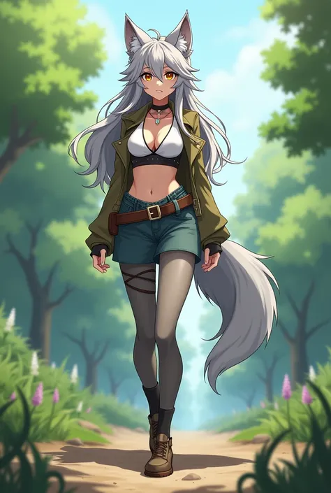 Lyra is a striking wolf girl with a lithe, athletic build. Her fur is a blend of silvery gray and white, with expressive, amber eyes. She has a sleek tail that matches her fur and pointed wolf ears that perk up with every sound. Lyra often wears practical,...