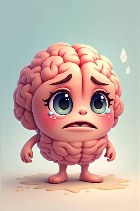 Crying brain cartoon 